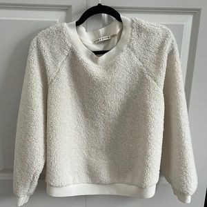Alice + Olivia Calvin Sweatshirt Women's White Sherpa